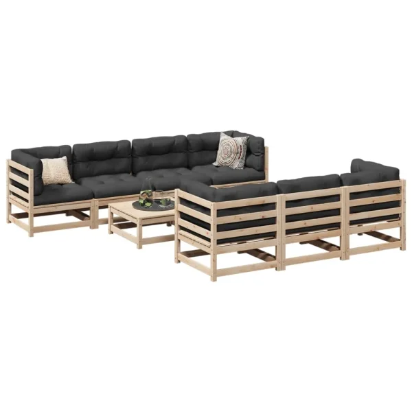vidaXL 8 Piece Patio Sofa Set Solid Wood Pine