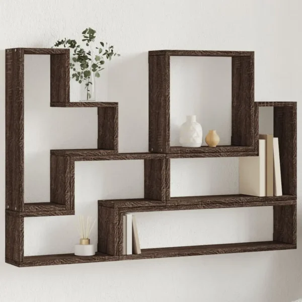 vidaXL Wall Shelf Brown Oak 96x12x64 cm Engineered Wood