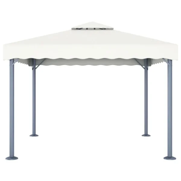 Gazebo 118.1"x118.1" Cream Aluminum